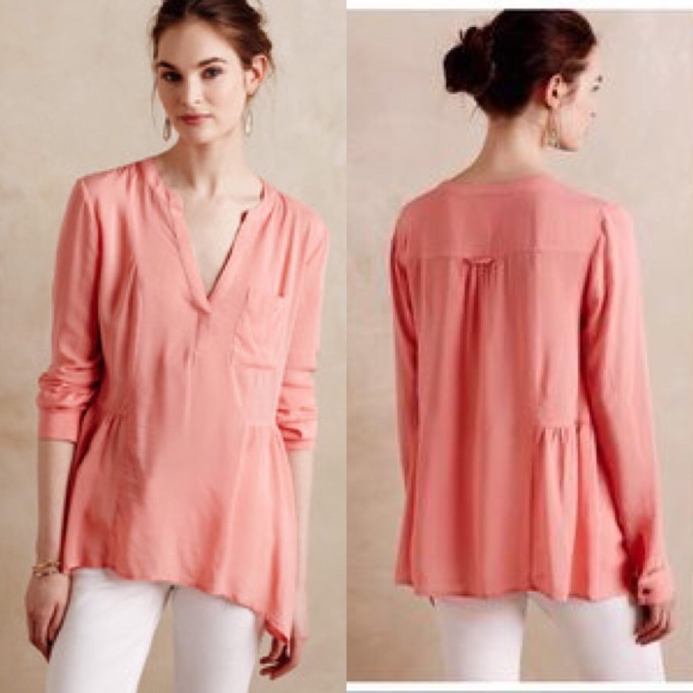 Anthropologie Maeve Laiken Henley Blouse s… - Picture 1 of 8